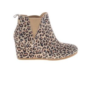 Toms Kelsey Wedge Leopard Print Booties
